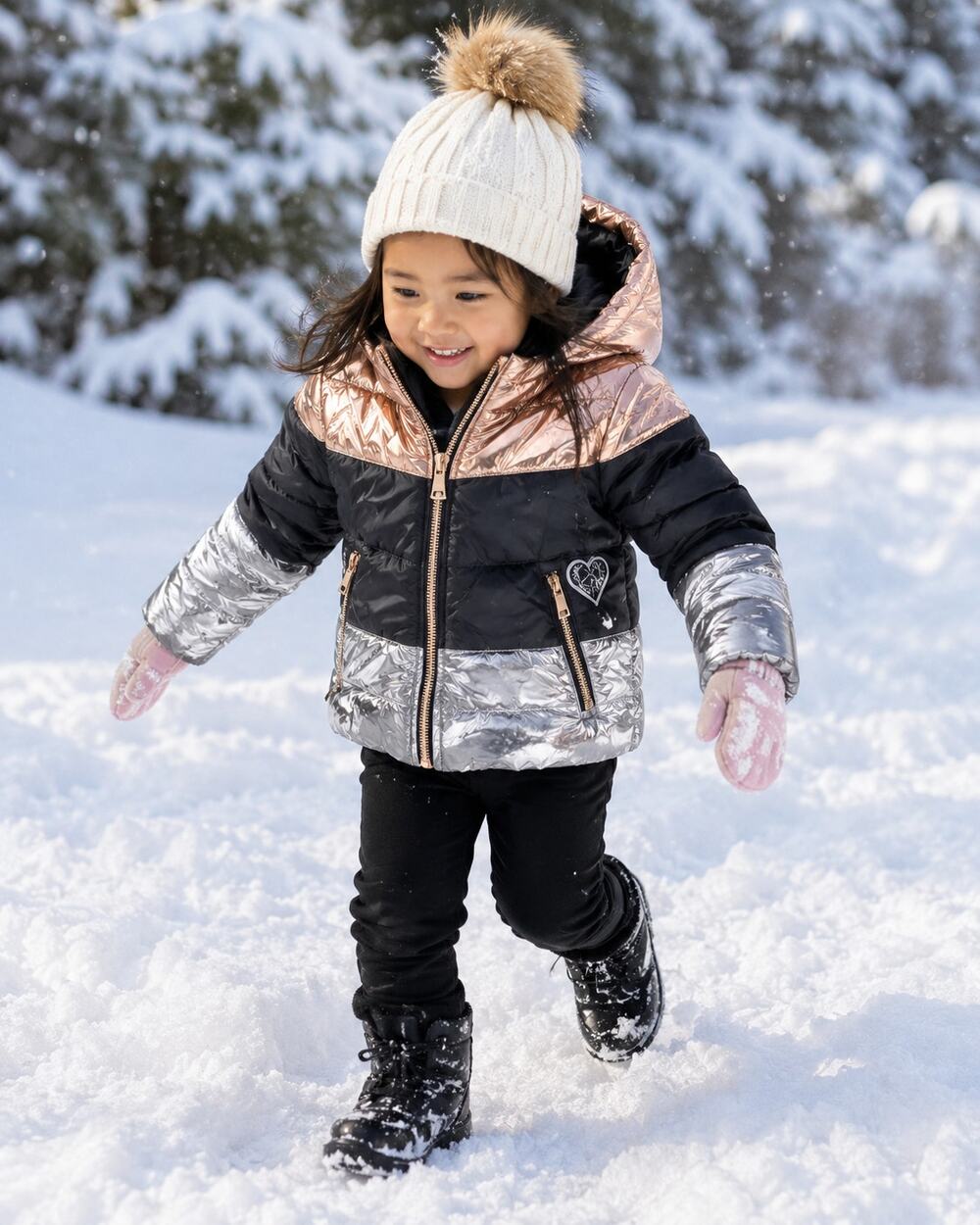 Body Glove Girls Hooded Puffer Coat With Pockets Size 4